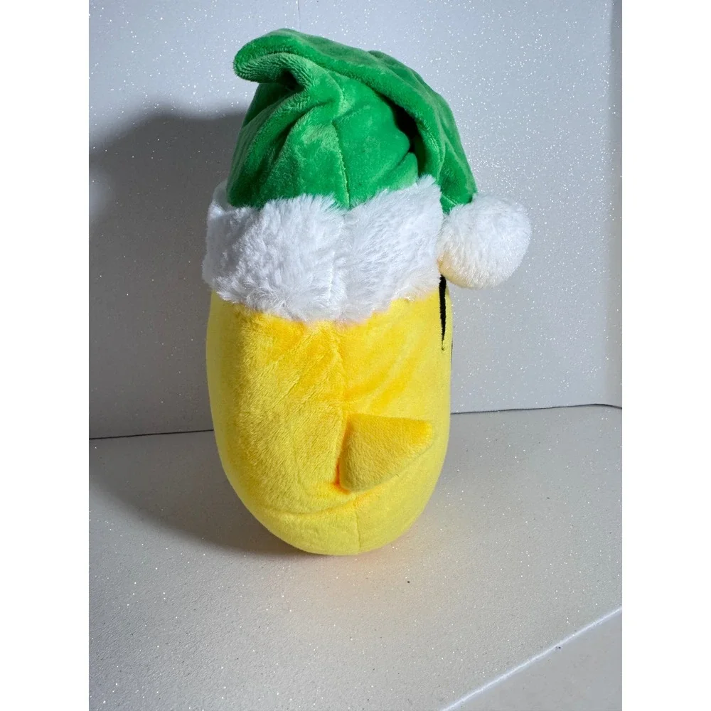 MSA Trading Winking Kissy Face Emoji Plush Holiday Pillow Yellow Green Hat 3226